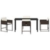 vidaXL Have Spisebordss&aelig;t med pude 5 pcs Brun polyrattan
