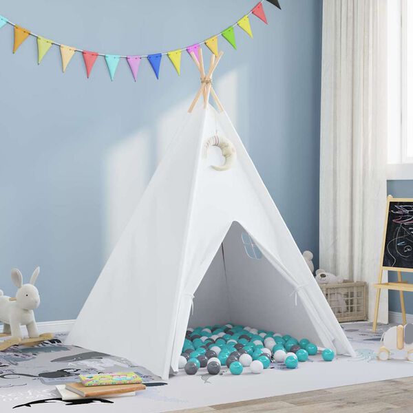vidaXL Teepee Telt Hvid 120 x 120 x 150 cm Stof & Plast