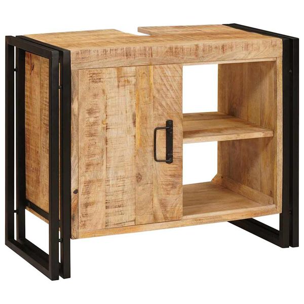 vidaXL Badeværelsesvaskeskab 71 x 33 x 58 cm Massivt mangotræ og jern