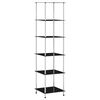vidaXL reol 6 hylder 40x40x160 h&aelig;rdet glas sort