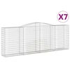 vidaXL buede gabionkurve 7 stk. 400x50x140/160 cm galvaniseret jern