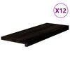 vidaXL trappem&aring;tter 12 stk. brunsort 70x30x2 cm massivt egetr&aelig;