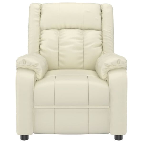 vidaXL eldrevet massagestol kunstlæder cremefarvet