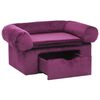 vidaXL hundesofa med skuffe 75x50x38 cm plys bordeauxfarvet