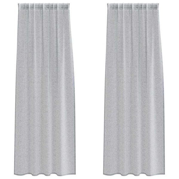 vidaXL Voile Gardin med gardiner 2 pcs M&oslash;rkegr&aring; 260 x 140 cm Polyester