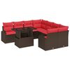 vidaXL Havesofa S&aelig;t 9 stk. Brun polyrattan