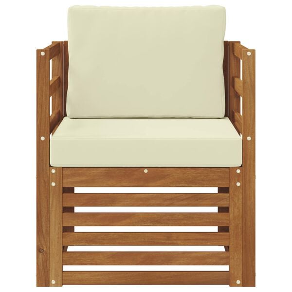 vidaXL Udend&oslash;rs sofagruppe Soli Akacietr&aelig; og polyester Naturfarvet