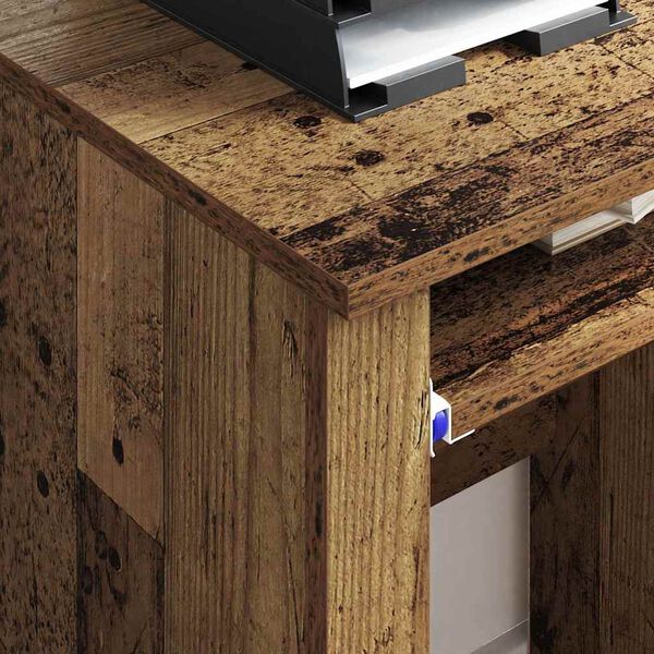 vidaXL Skrivebord med Hjul Gammelt tr&aelig; 91 x 50 x 77 cm Konstrueret tr&aelig;