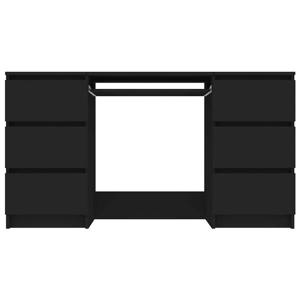 vidaXL skrivebord 140x50x77 cm konstrueret træ sort