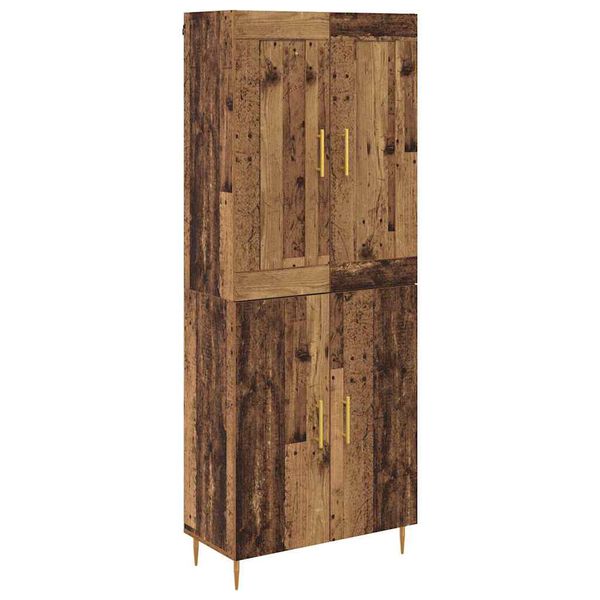 vidaXL Highboard Gammelt tr&aelig; 69,5 x 34 x 180 cm Konstrueret tr&aelig;