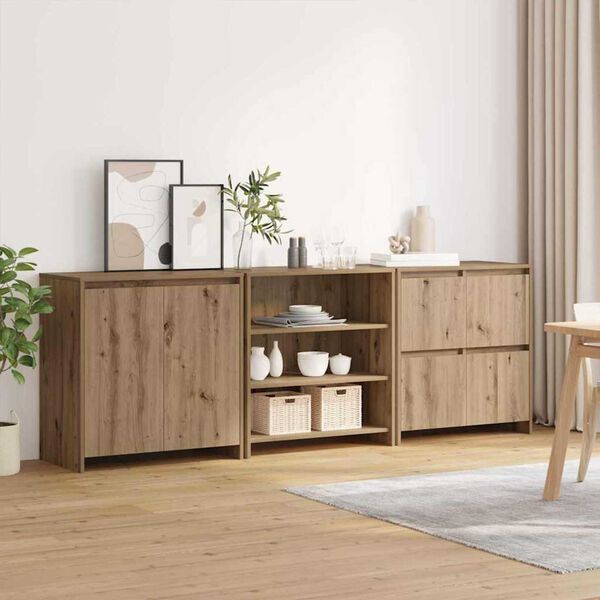 vidaXL Sideboard 3 pcs Artisan Egetr&aelig; 70 x 41 x 75 cm Konstrueret tr&aelig;