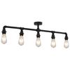 vidaXL loftlampe 5 x E27-p&aelig;rer sort