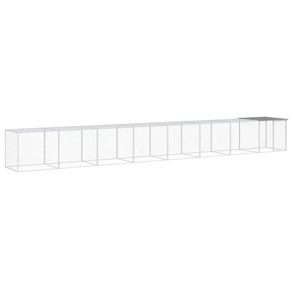 vidaXL h&oslash;nsehus med tag 803x98x90 cm galvaniseret st&aring;l lysegr&aring;