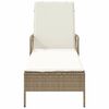 vidaXL Liggestol med pude 1-person Beige 157 x 55 x 92cm polyrattan