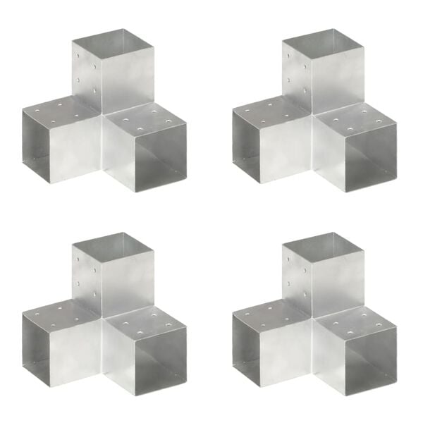 vidaXL stolpebeslag Y-form 4 stk. 101x101 mm galvaniseret metal