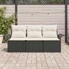 vidaXL Sofa Sæt med pude 3 pcs Sort polyrattan