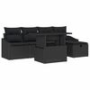 vidaXL Havesofa S&aelig;t 6 stk. Sort polyrattan