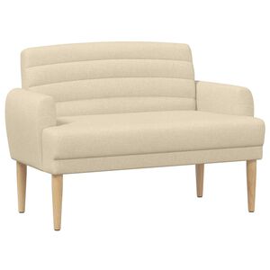 vidaXL L&aelig;nestol med knap tufting Cremefarvet 116 x 67 x 80 cm Stof
