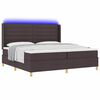vidaXL Box spring seng med madras med LED Brun 200 x 200 cm Stof