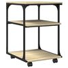 vidaXL printerstativ 43x48x64 cm 3 hylder konstrueret tr&aelig; sonoma-eg