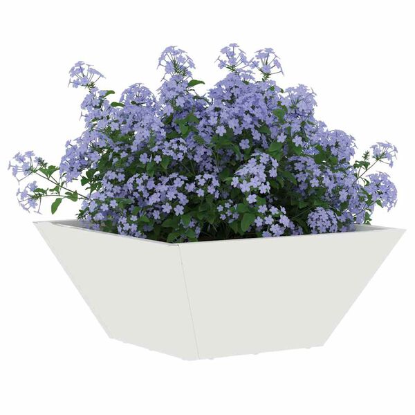 vidaXL Have Blomsterkrukke 5 pcs Hvid 35 x 35 x 15 cm Koldvalset st&aring;l