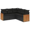 vidaXL sofas&aelig;t til haven 5 dele med hynder polyrattan sort