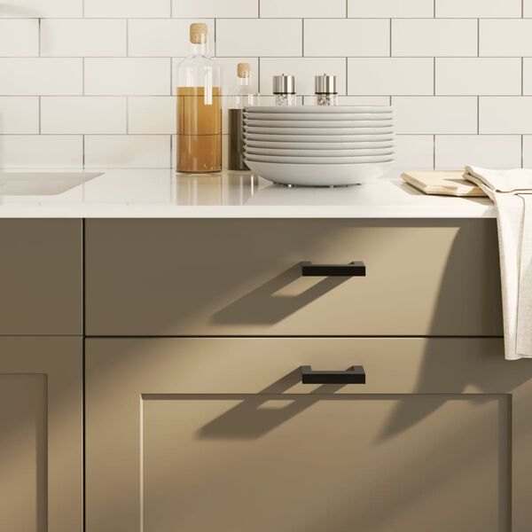 vidaXL skabshåndtag 20 stk. 64 mm rustfrit stål sort