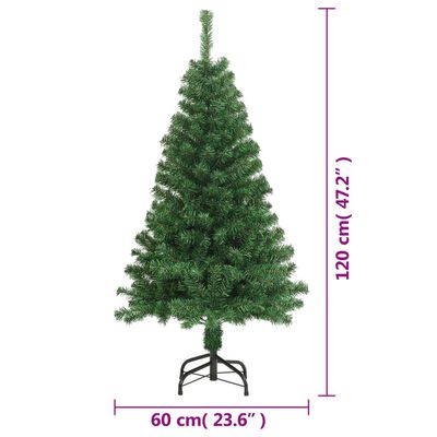 vidaXL kunstigt juletræ med tykke grene 120 cm PVC grøn