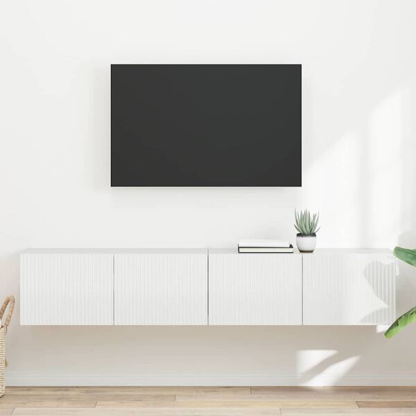 vidaXL TV v&aelig;gskab 2 pcs Gloss Hvid 78,5 x 31 x 29,5 cm Konstrueret tr&aelig;