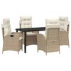 vidaXL Have Spisebordss&aelig;t 5 stk. Beige polyrattan