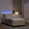 vidaXL Box spring seng med madras med LED Creme 100 x 200 cm Stof