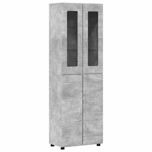 vidaXL Highboard FLORIN 60 x 35 x 182 cm Beton Gr&aring; Konstrueret tr&aelig;