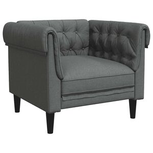 vidaXL Chesterfield-sofastol stof m&oslash;rkegr&aring;