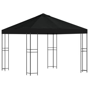 vidaXL Pavillon 3 x 3 m Sort Polyester og St&aring;l 190 gsm