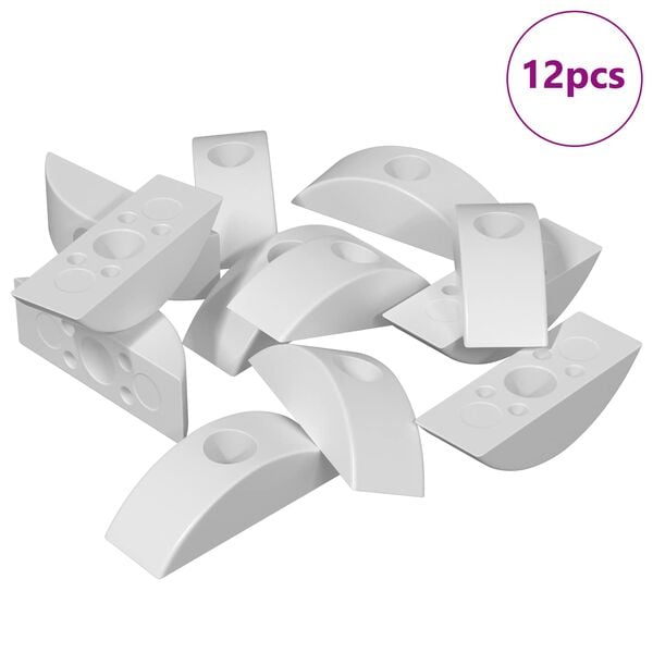vidaXL Halvm&aring;ne Skive 12 pcs Hvid M6 PP