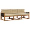 vidaXL Udend&oslash;rs sofagruppe med pude 3 pcs Naturlig og Beige