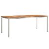 vidaXL Spisebord 200x90x75 cm Massiv teaktr&aelig; og rustfrit st&aring;l