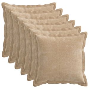 vidaXL Pudebetr&aelig;k 6 stk. HOUTEN Gr&aring;brun 35 x 35 cm Chenille Stof