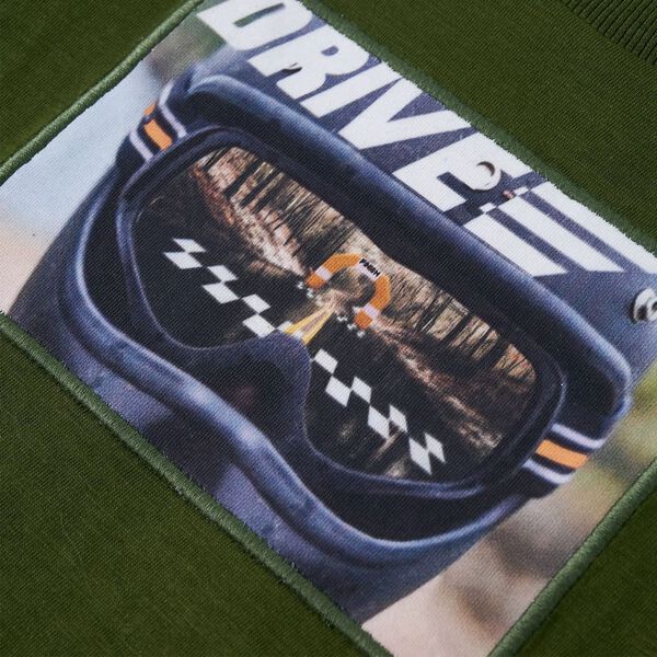 Lang&aelig;rmet T-shirt til b&oslash;rn str. 140 m&oslash;rk kakifarvet