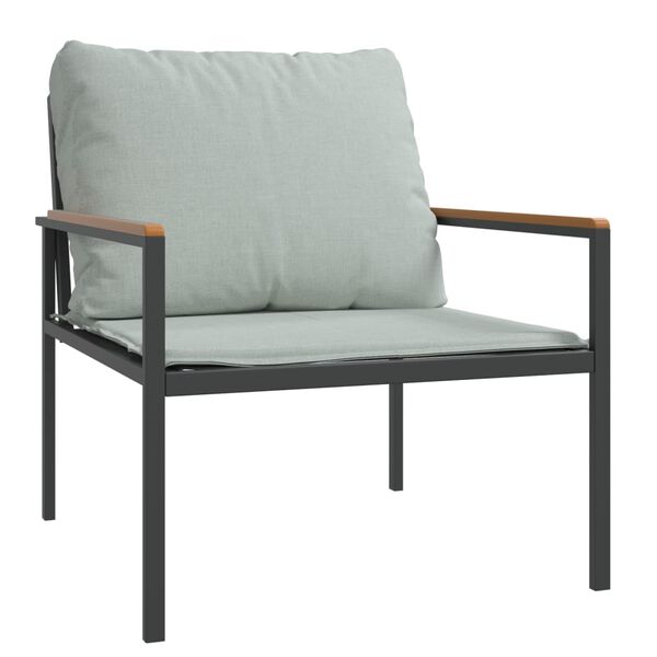 vidaXL loungesæt til haven 4 dele med hynder stål antracitgrå