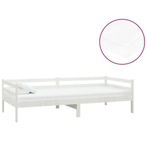 vidaXL daybed med madras 90x200 cm massivt fyrretræ hvid