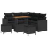 vidaXL Havesofa S&aelig;t med pude 9 pcs Sort polyrattan