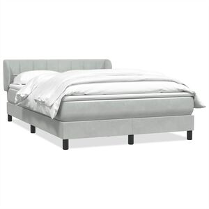 vidaXL kontinentalseng med madras 160x210 cm fl&oslash;jl lysegr&aring;