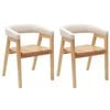 vidaXL Spisestole 2 stk. Massiv Gummitr&aelig; Naturfarvet 54 x 57 x 73 cm