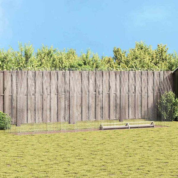 vidaXL H&oslash;nsebur 2 pcs S&oslash;lv 600 x 100 x 210 cm Galvaniseret st&aring;l