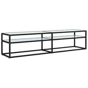 vidaXL tv-bord 180x40x40,5 cm h&aelig;rdet glas marmoreffekt hvid