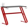 vidaXL gamerbord med ZZ-formede ben 110x60x75 cm sort og r&oslash;d