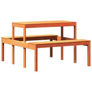 vidaXL spisebord 110x134x75 cm massivt fyrretr&aelig; gyldenbrun