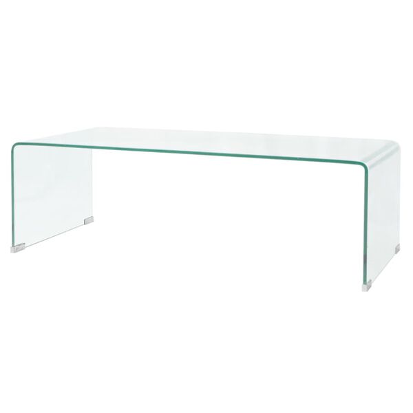 vidaXL sofabord 98x45x30 cm hærdet glas transparent