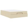vidaXL Sengeramme med madras 2 stk. Creme Stof